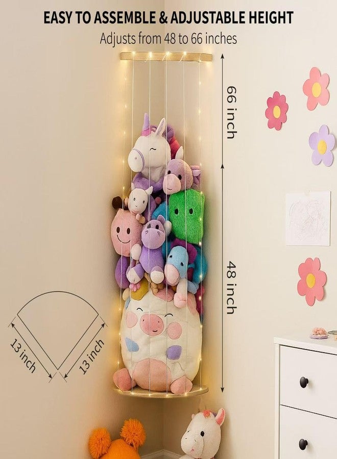 PUTSKA Nursery Furniture Hanging Organizer – Wall Mounted Stuffed Animal Storage for Baby Room, Corner Plush Collection Display & Nursery Organization System, Space-Saving Vertical Storage - Plain - Image 2